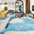 Handcrafted Beige and Blue Luxury Area Rug