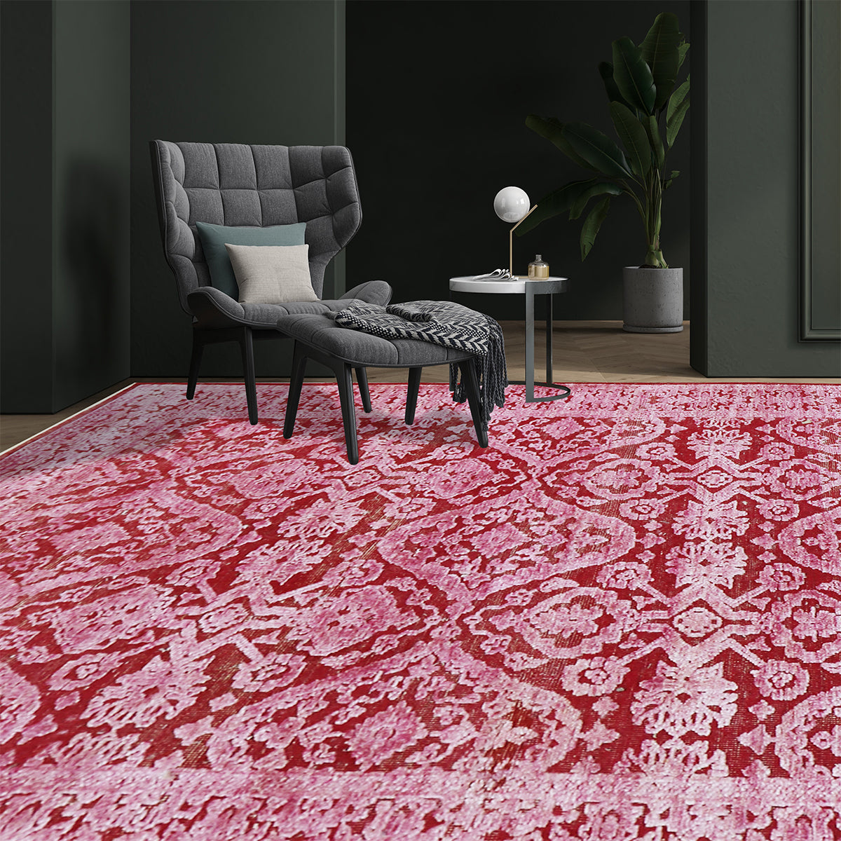 Handcrafted Luxury Red And Pink Area Rug – Rugs Off The Rack