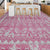Handcrafted Luxury Silver And Pink Area Rug