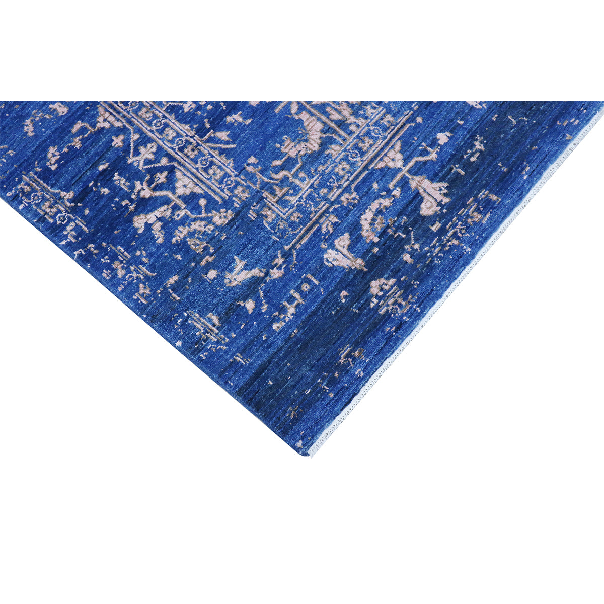 Handcrafted Luxury Dark Blue And Copper Area Rug – Rugs Off The Rack