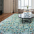 Handcrafted Luxurious Green and Blue Area Rug