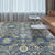 Handcrafted Luxurious Blue and Green Area Rug