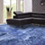 Handcrafted Navy and Light Blue Luxury Area Rug